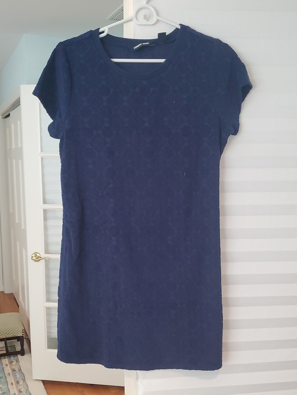 Land's End Navy Short-Sleeve Shift Dress